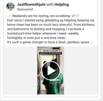 Helpling creator ad with Justflowwithjuhi