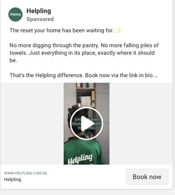 Helpling home organising ad