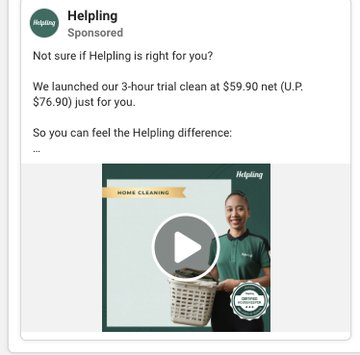 Helpling trial clean ad